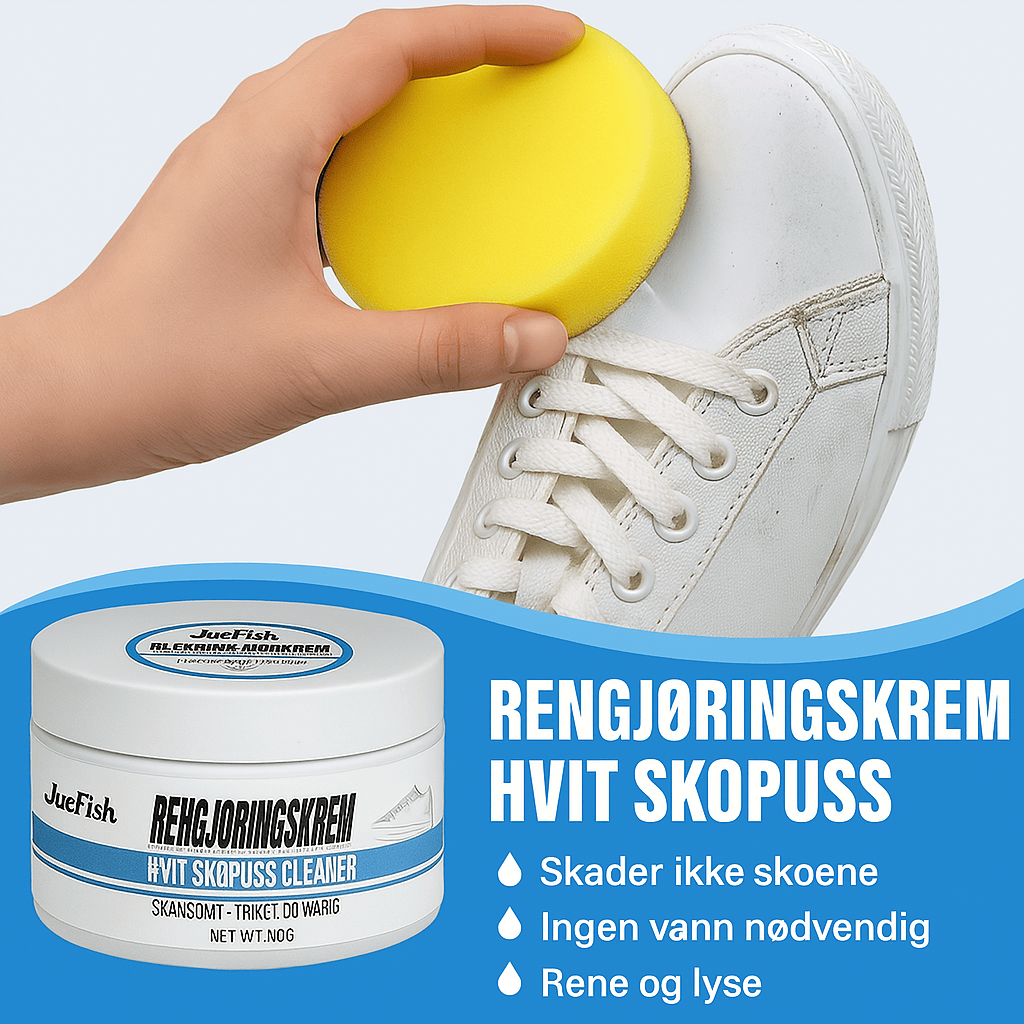 Vit skokräm för rengöring